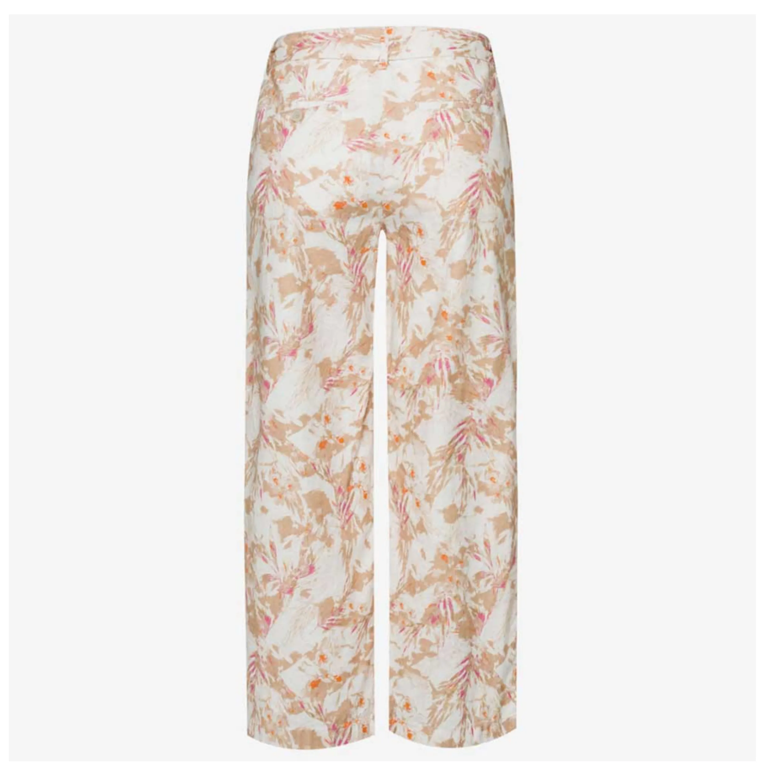 BRAX MAINE S CROPPED LINEN TROUSER IN FLORAL 74-2537