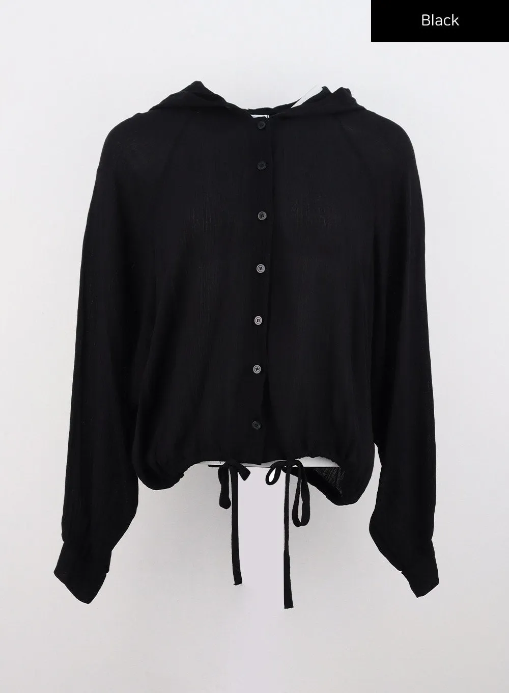 Buttoned Mesh Hoodie IS312