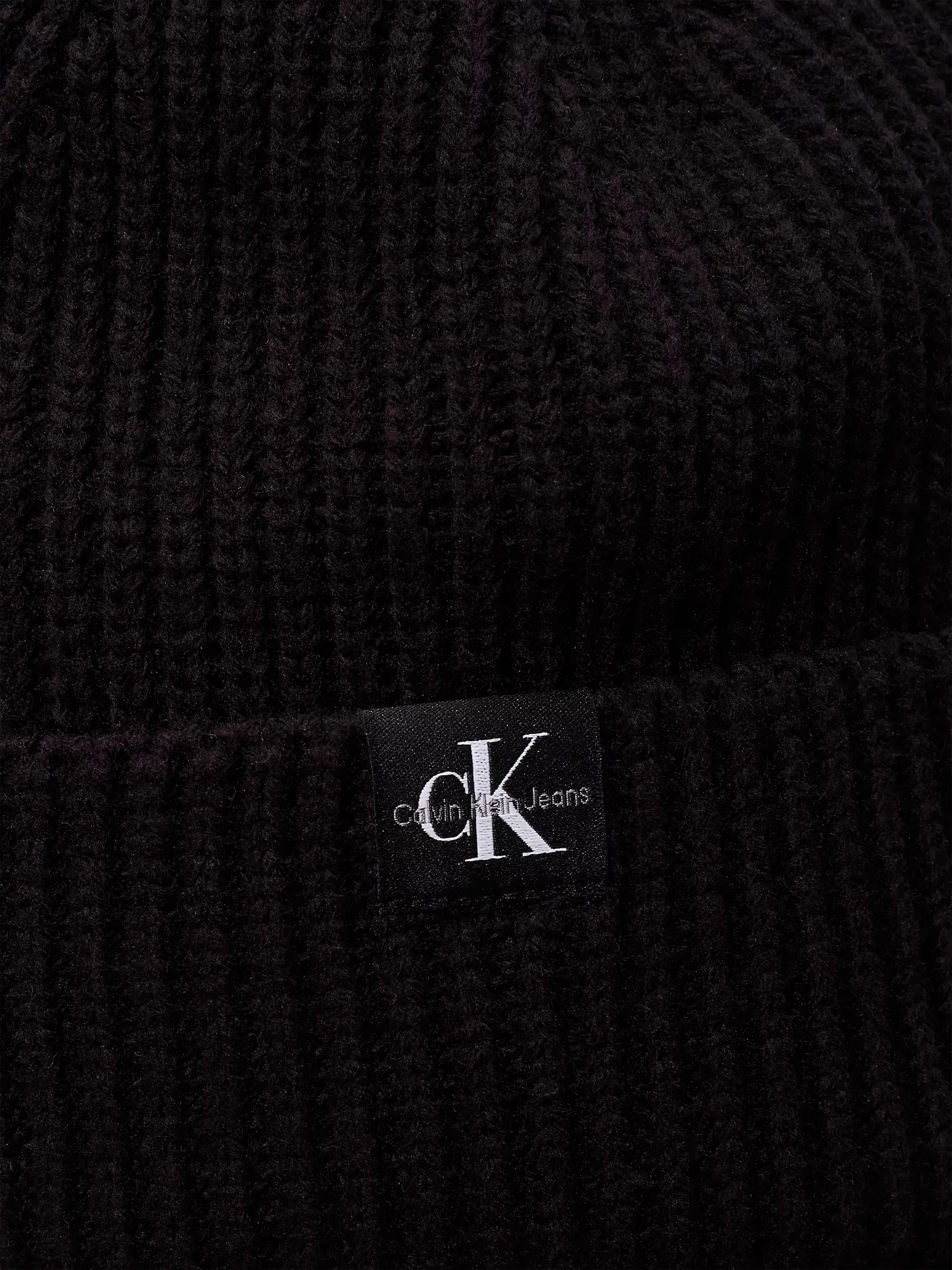 Calvin Klein - Monogram rib beanie, black