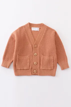 Caramel pocket cardigan sweater