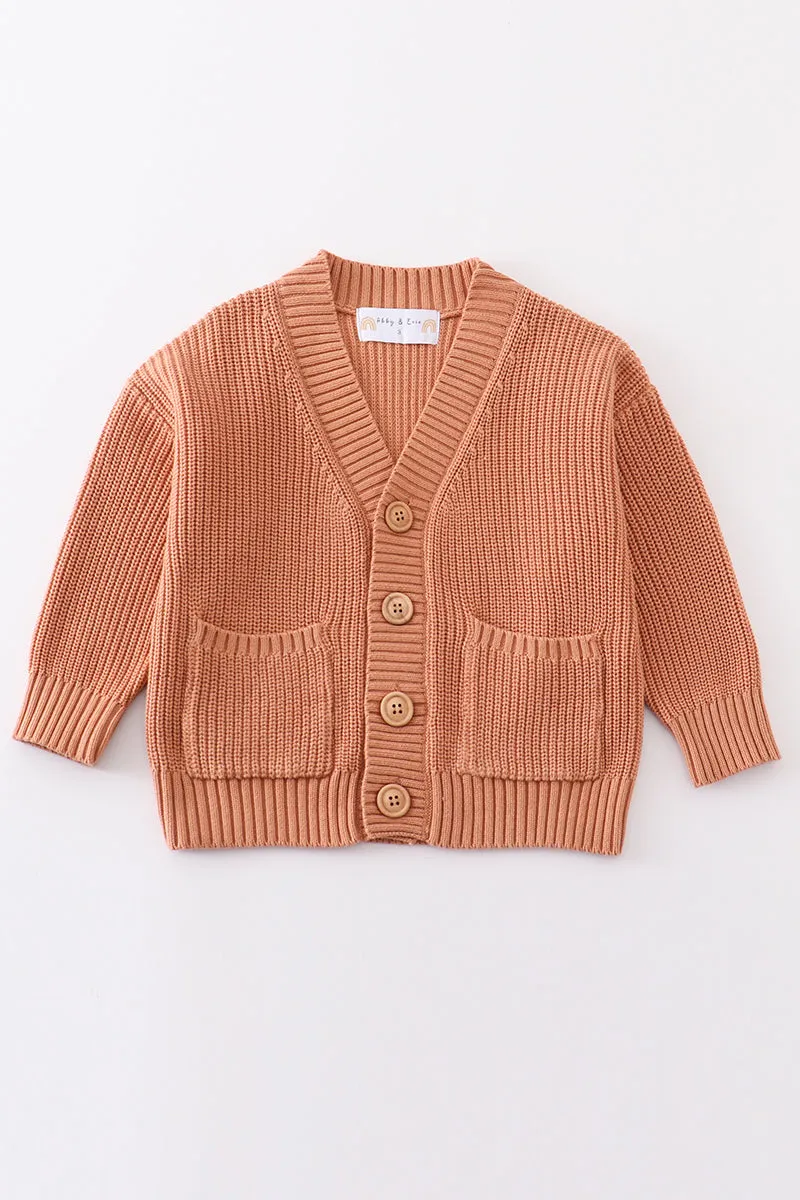 Caramel pocket cardigan sweater