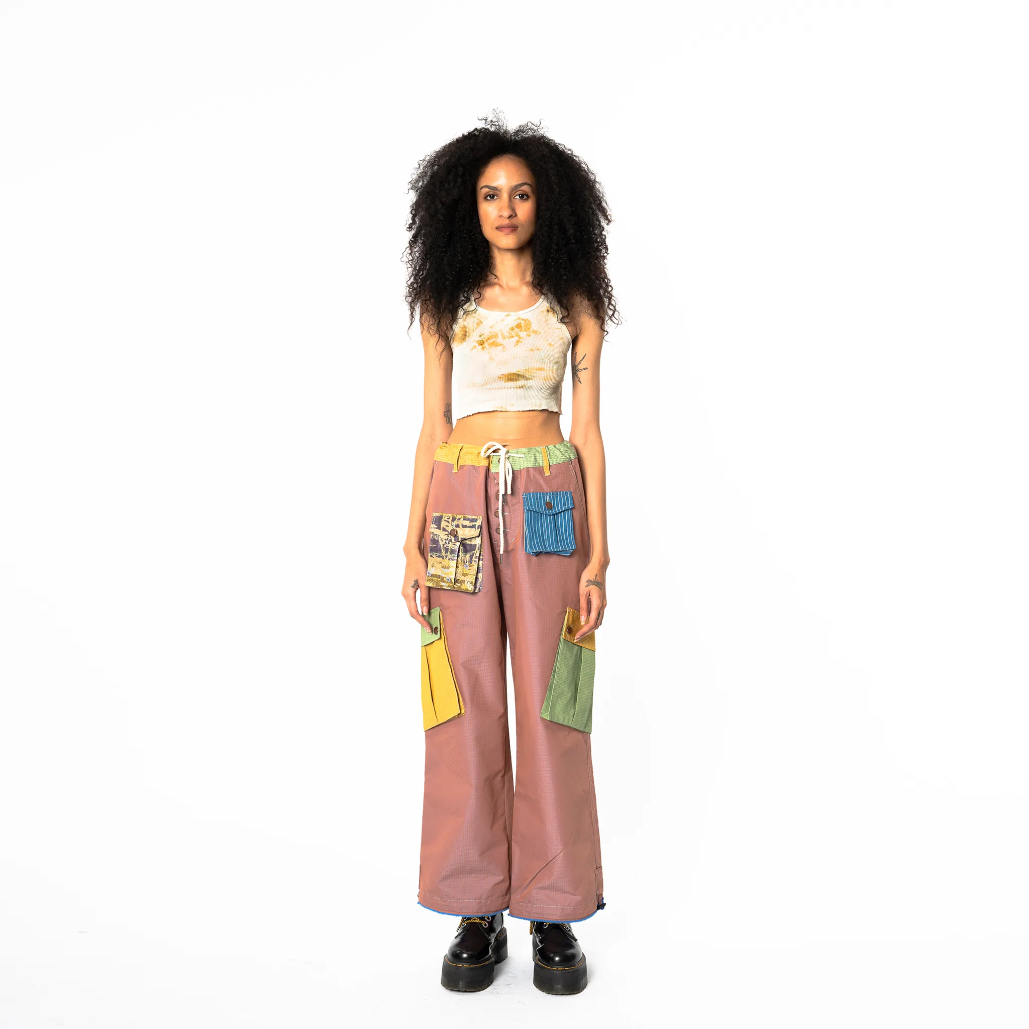 Cargo Pants - Colorblock Mixed Pattern