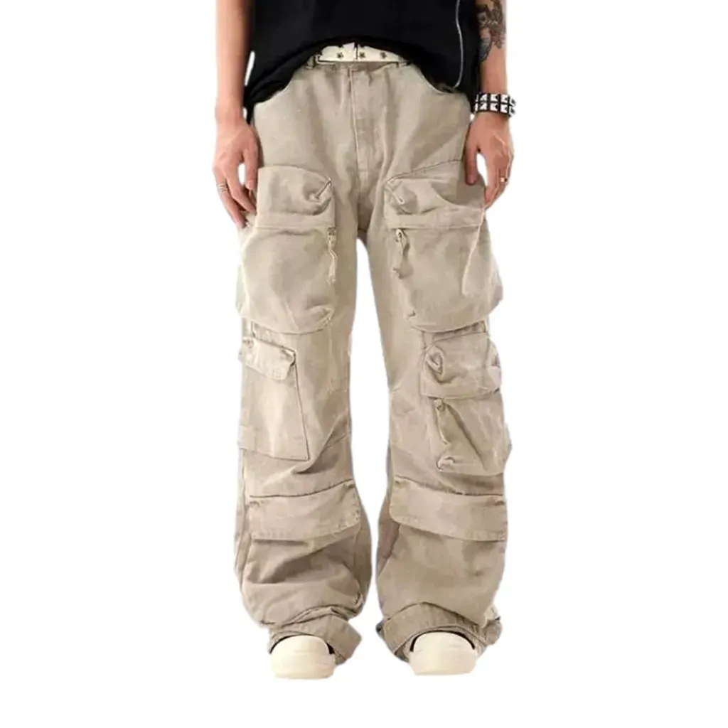 Cargo zipper y2k style men's jeans