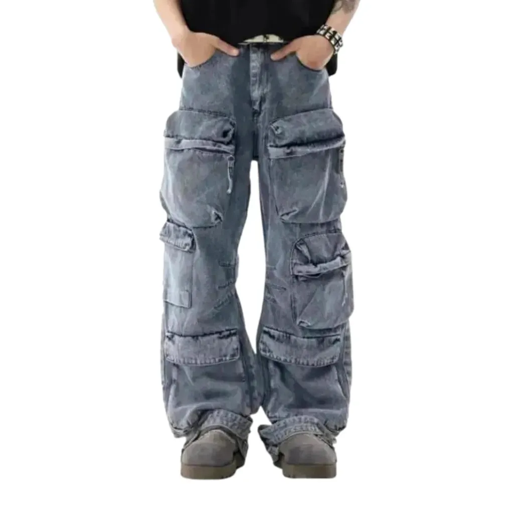 Cargo zipper y2k style men's jeans