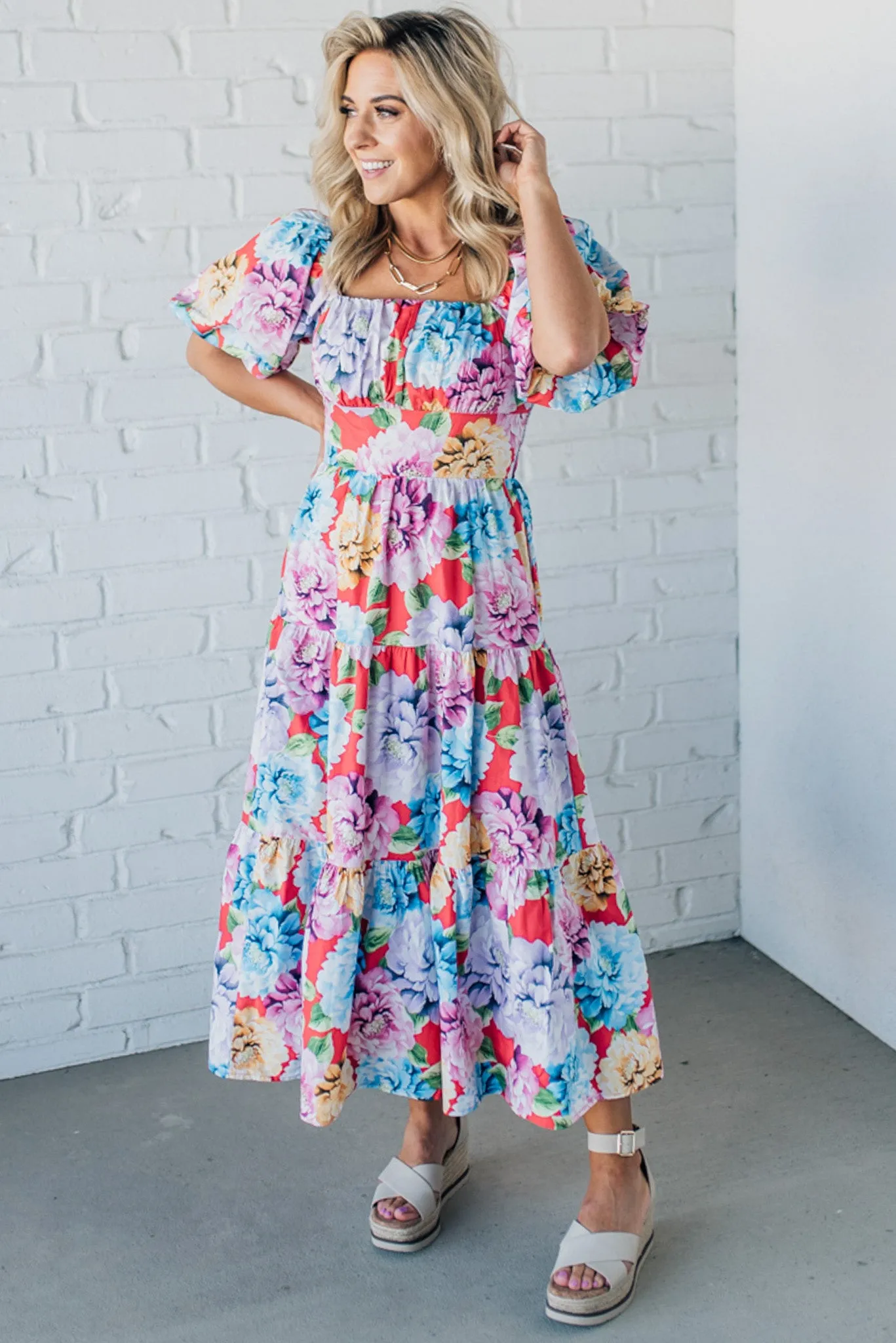 Caullie Floral Puff Sleeve Maxi