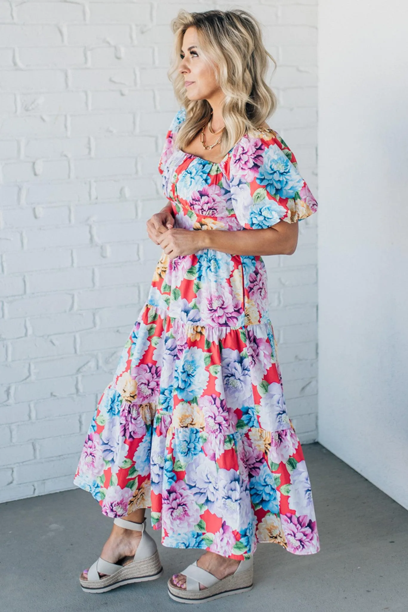 Caullie Floral Puff Sleeve Maxi