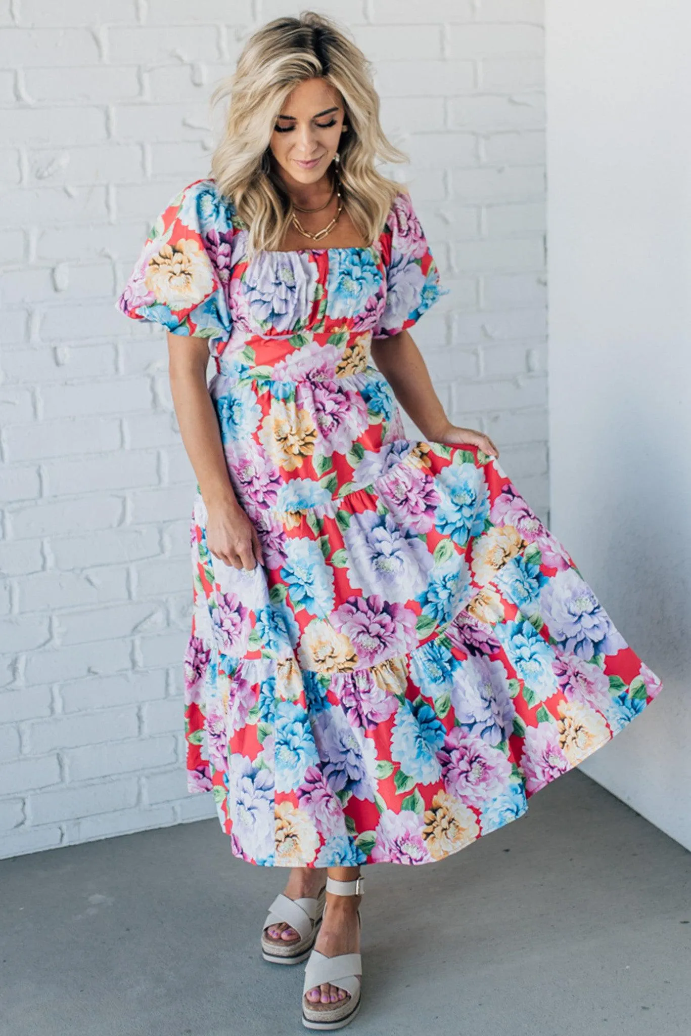 Caullie Floral Puff Sleeve Maxi