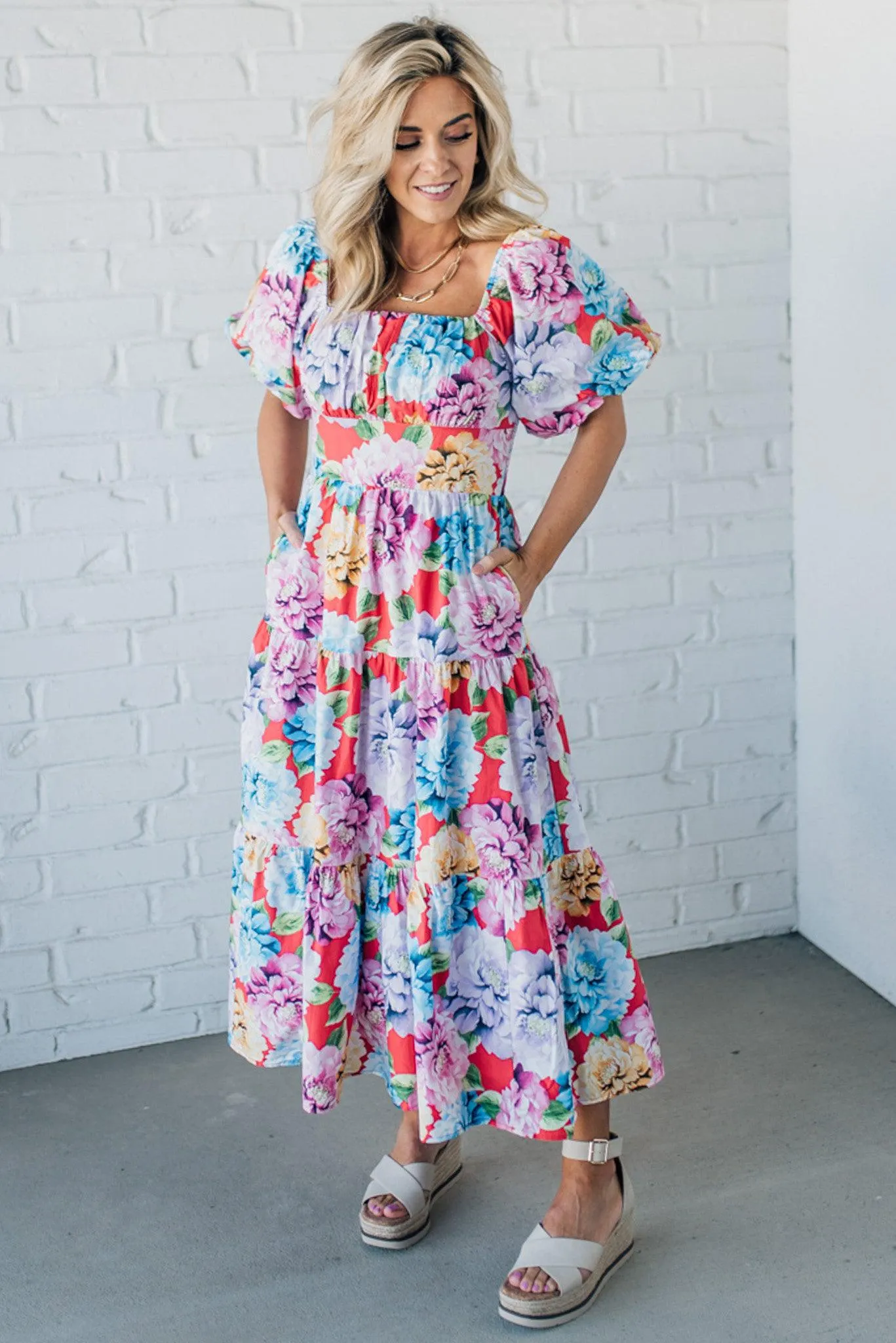 Caullie Floral Puff Sleeve Maxi