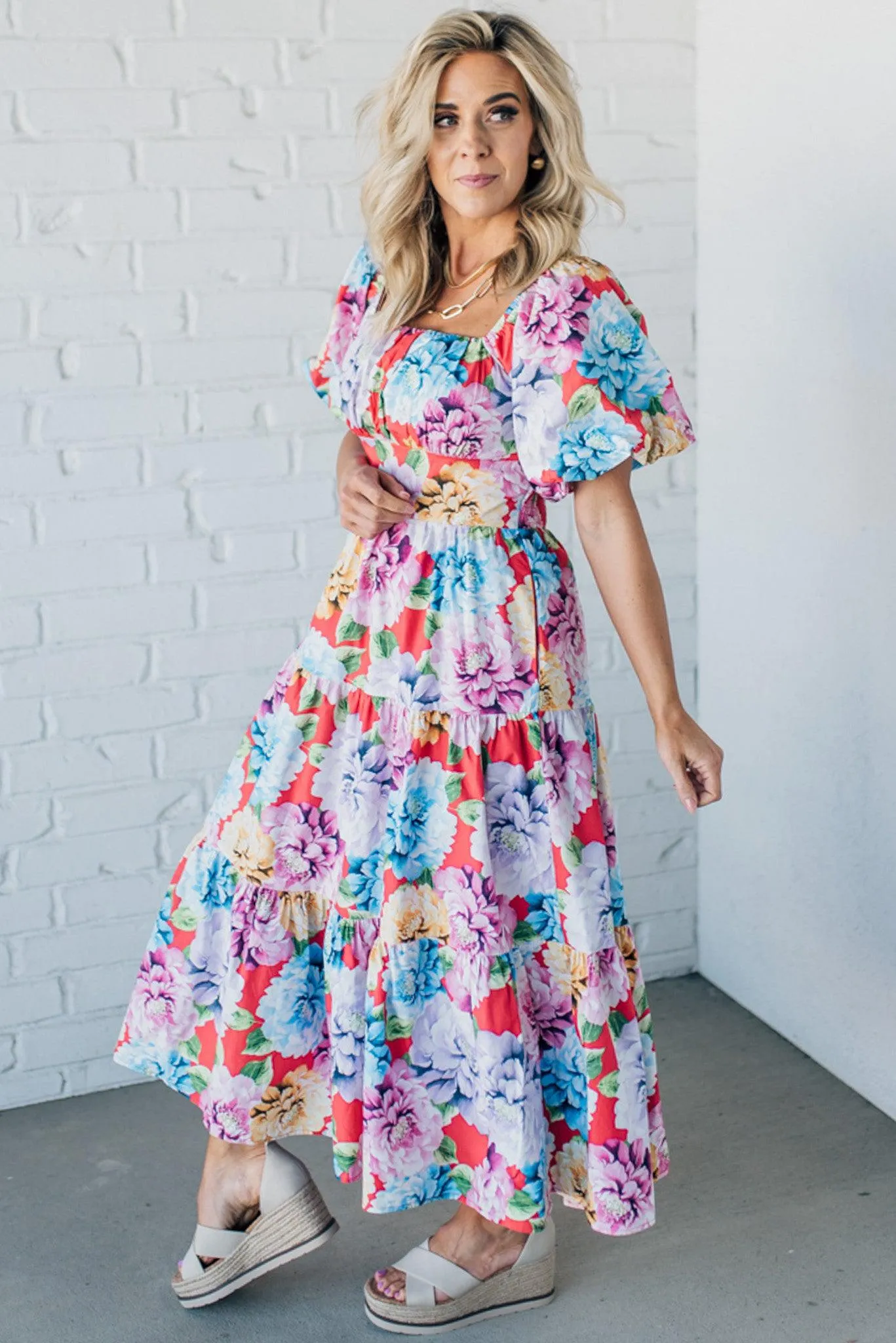 Caullie Floral Puff Sleeve Maxi