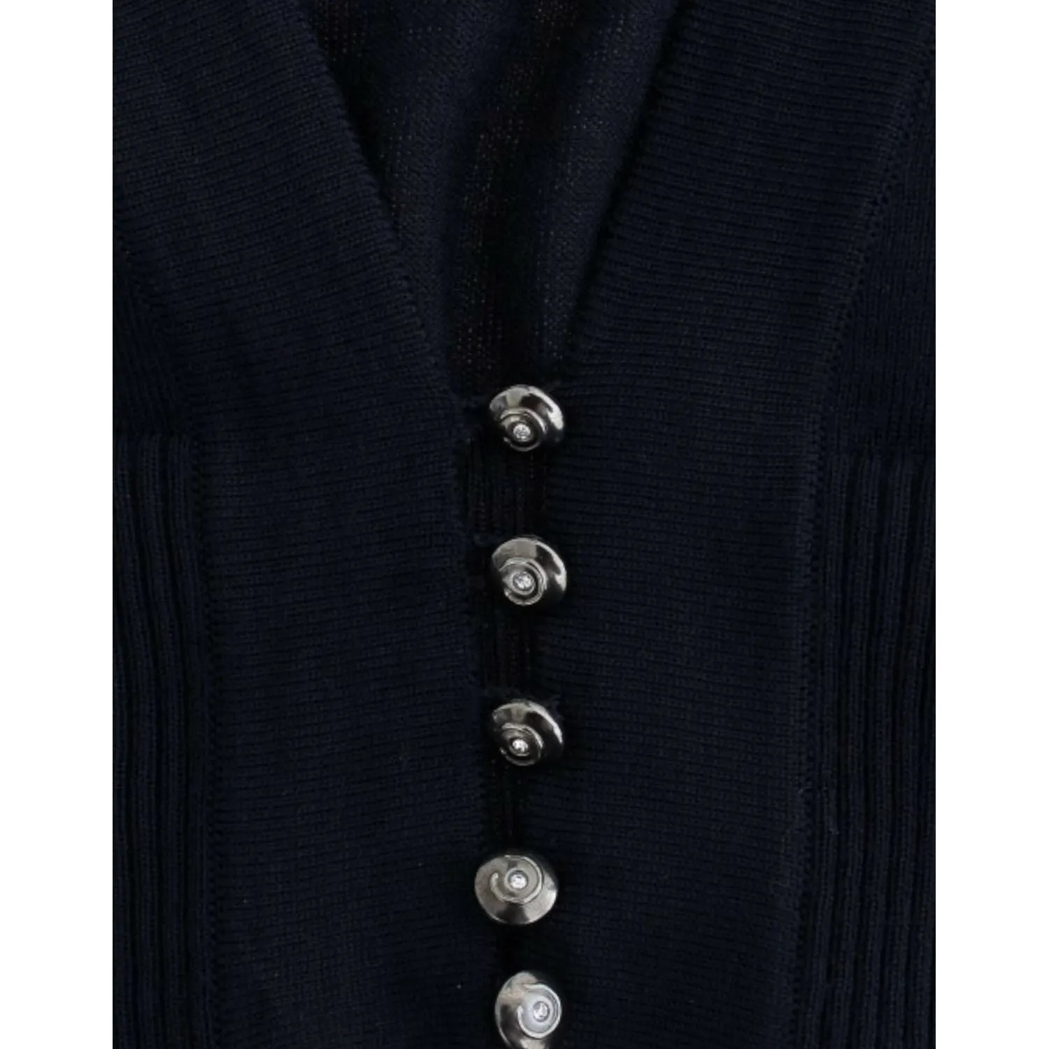 Cavalli Elegant Cropped Virgin Wool Cardigan