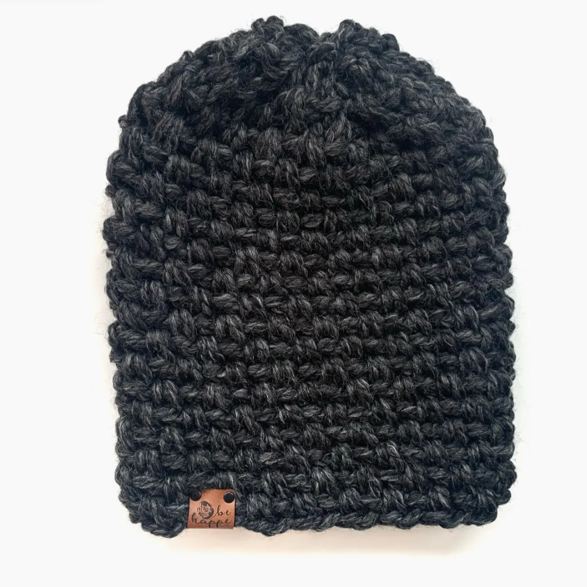 Charcoal Slouch Hand Crocheted Hat