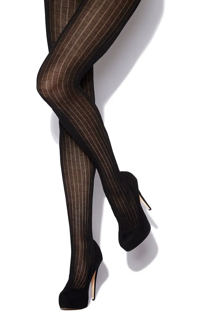 Charnos Wide Rib Light Weight Wool Enriched Tights