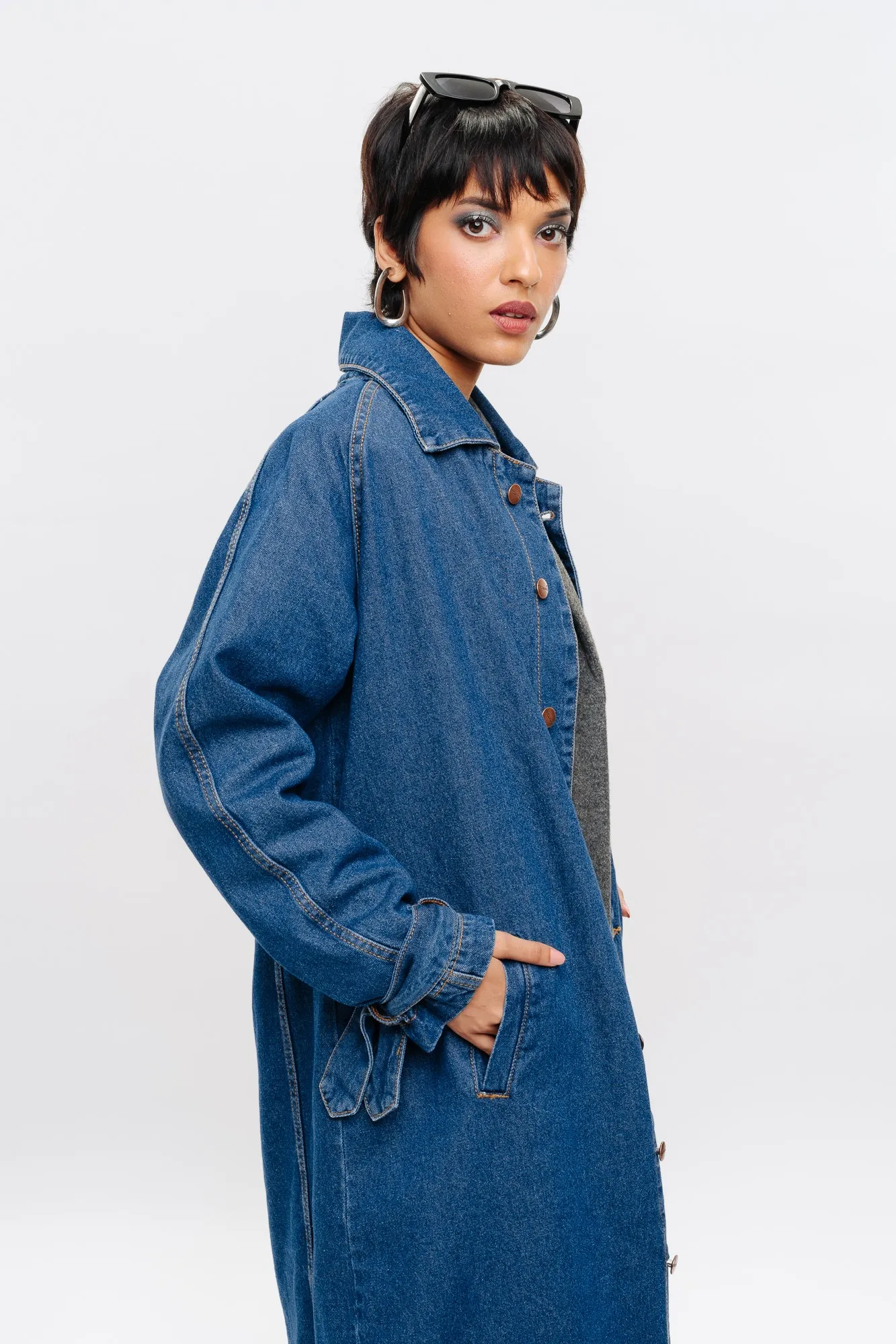 Classic Denim Trench Coat