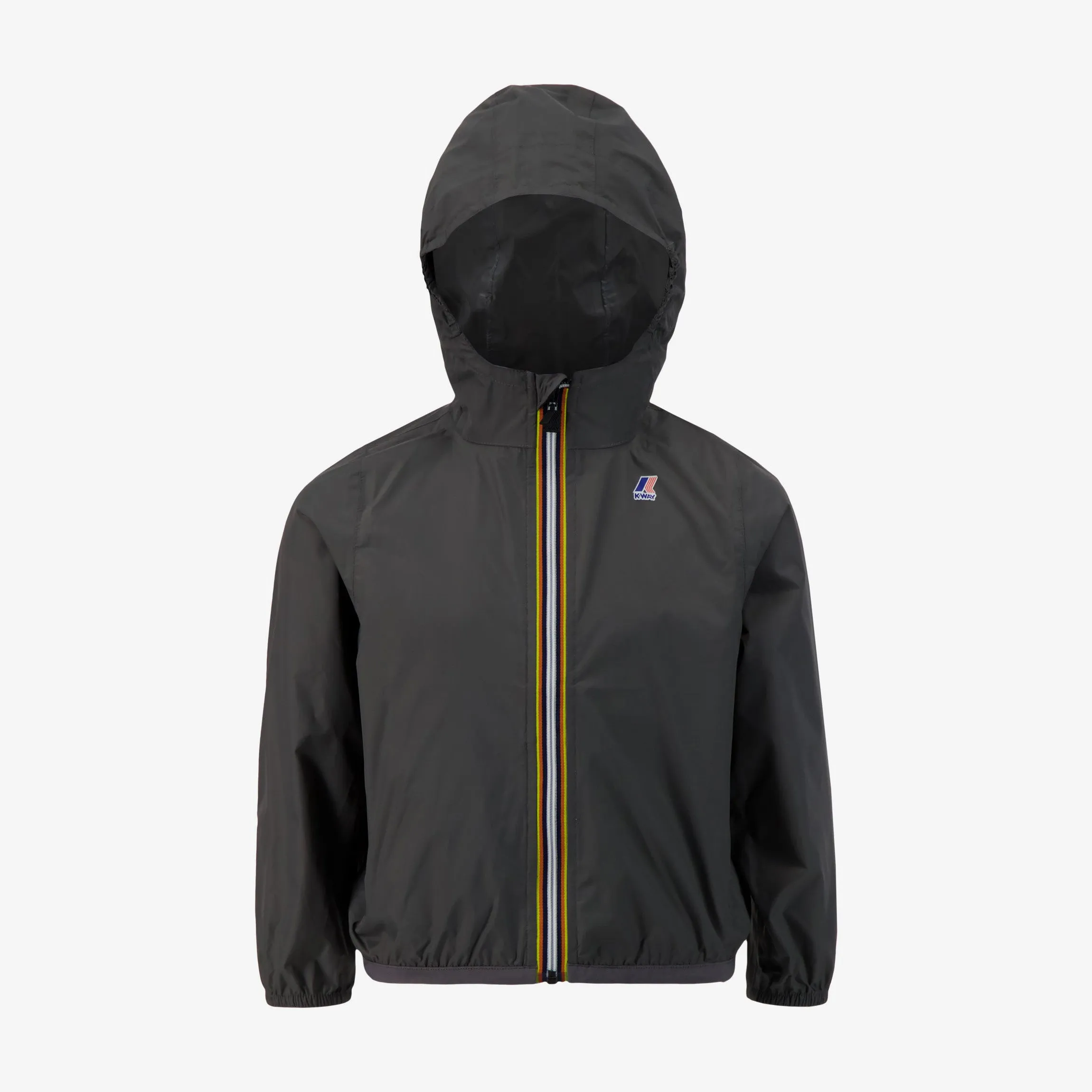 Claude - Kids Packable Full Zip Rain Jacket in Grey Smoked