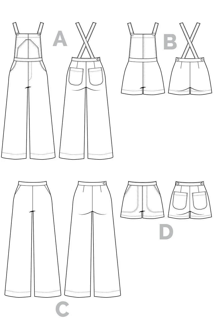 Closet Core Patterns - Jenny Trousers & Overalls