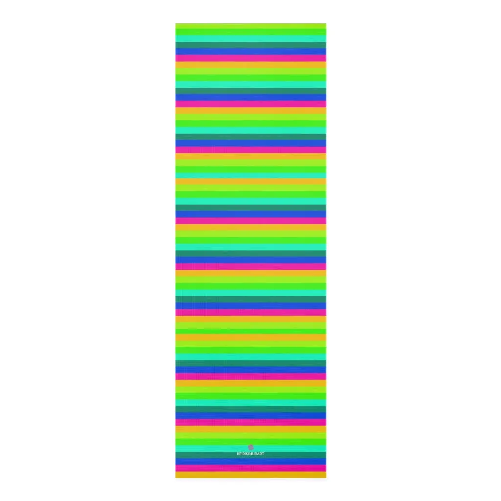 Colourful Rainbow Foam Yoga Mat, Best Gay Pride Lightweight 0.25" thick Mat - Printed in USA (Size: 24″x72")