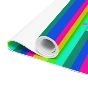 Colourful Rainbow Foam Yoga Mat, Best Gay Pride Lightweight 0.25" thick Mat - Printed in USA (Size: 24″x72")