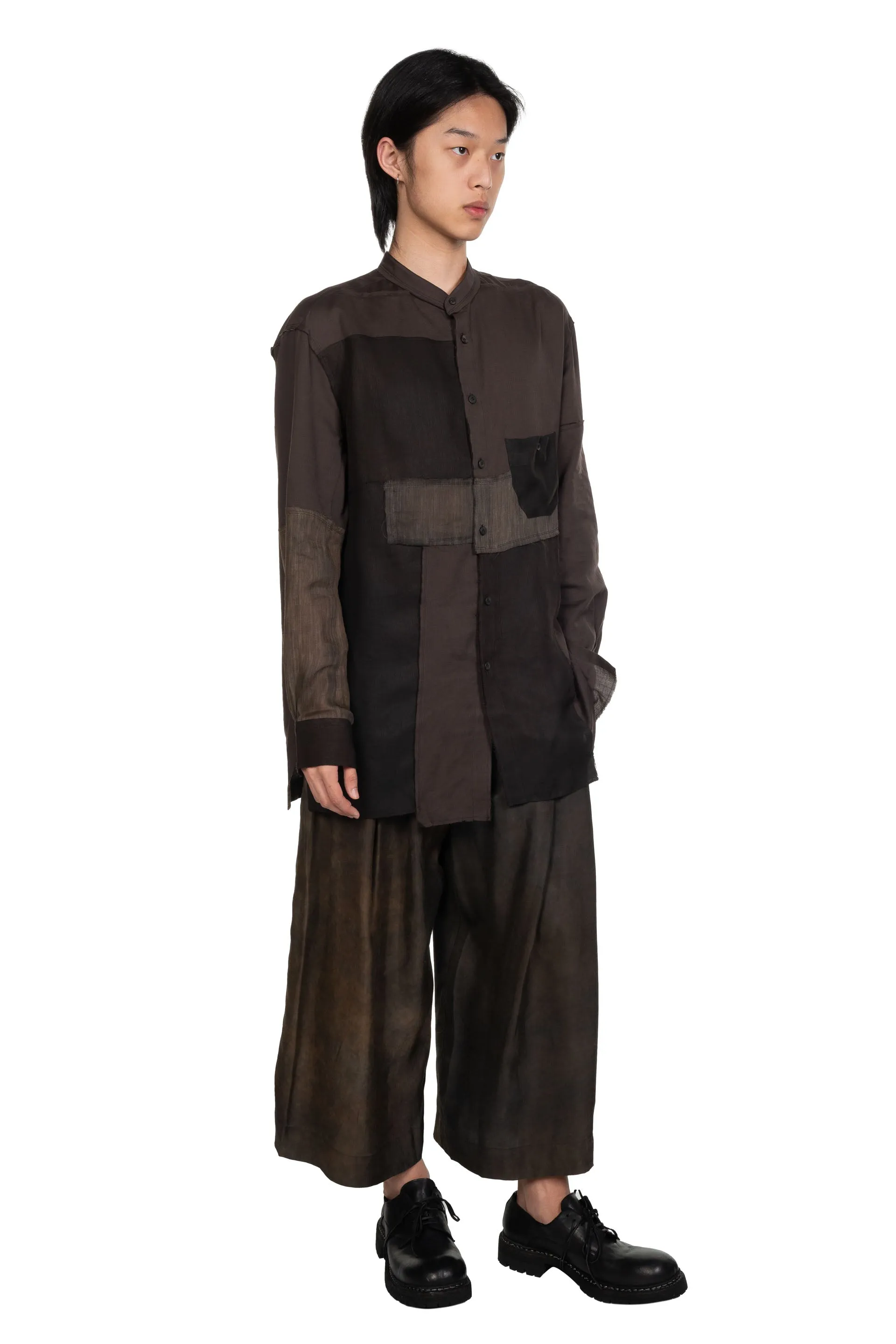 Copper Brown Pleated Extra Wide Leg Trousers