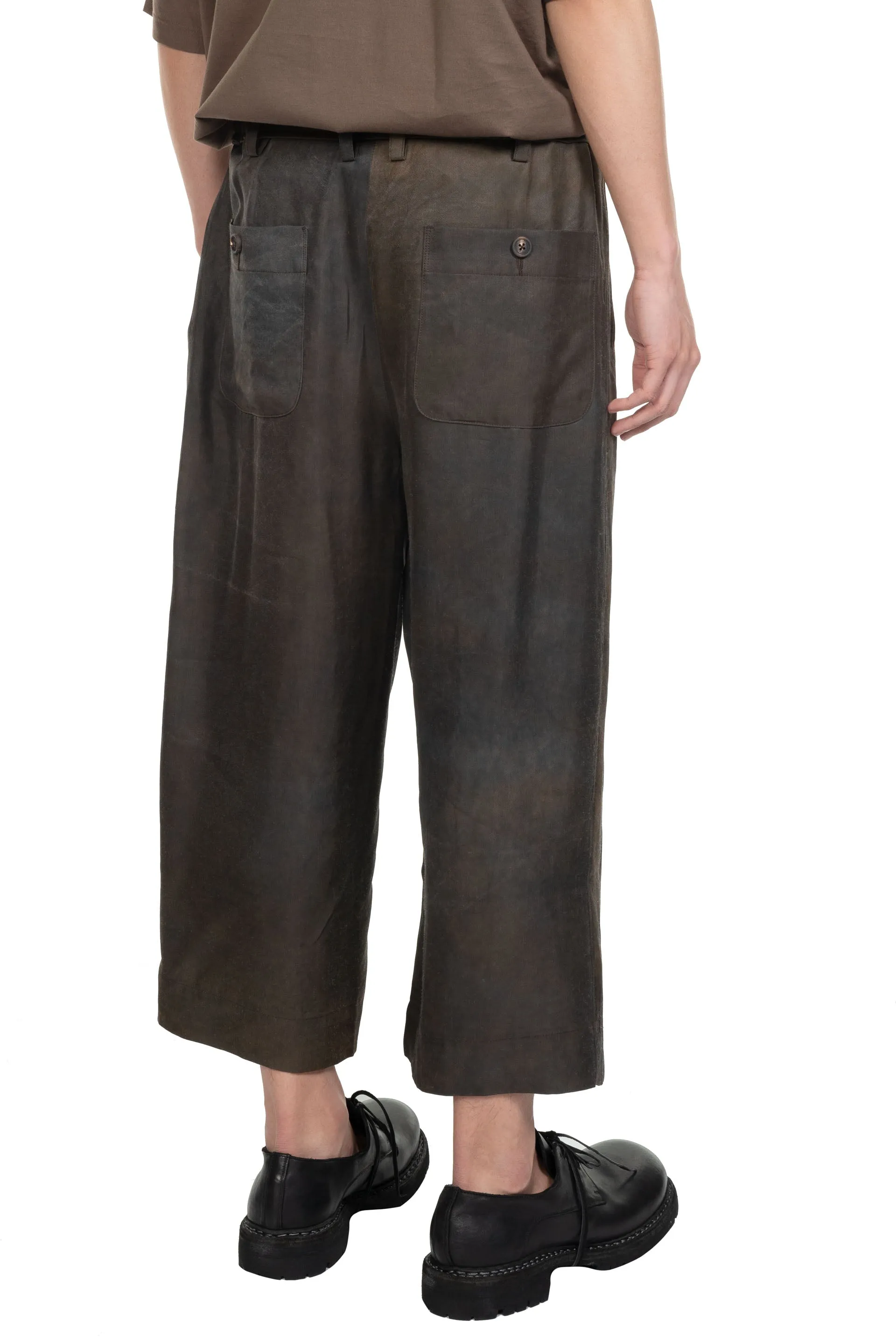 Copper Brown Pleated Extra Wide Leg Trousers