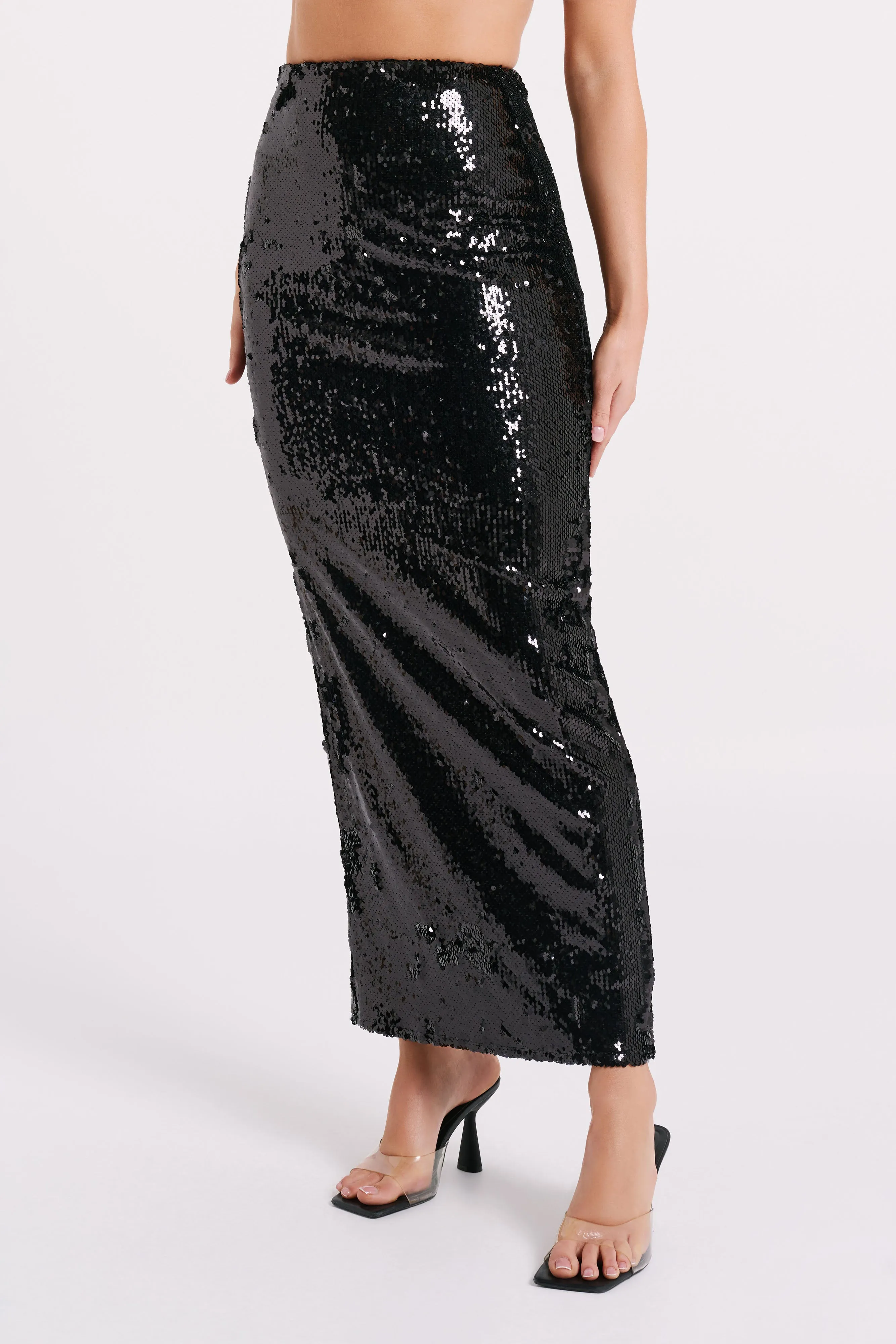 Cosette Sequin Maxi Skirt - Black