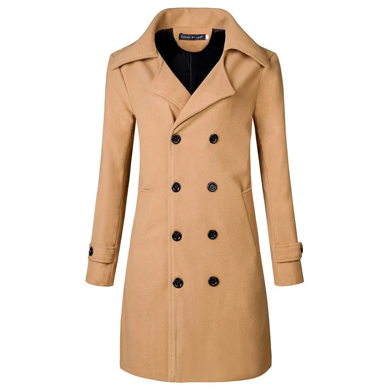 Double Breasted Mid-length Trench Coat Plus Size