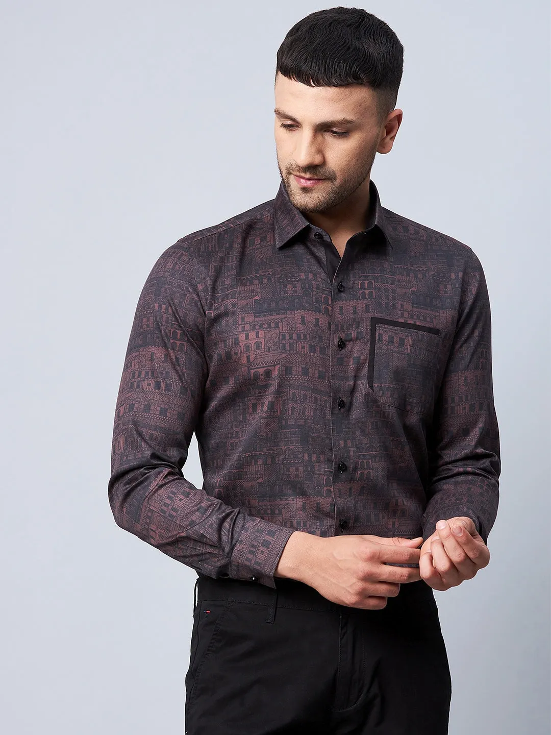 Dual Pocket Printed Shirt