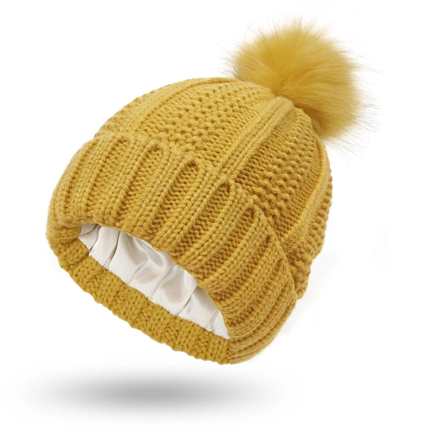 Elastic Ribbed Knit Hat for Hair Protection