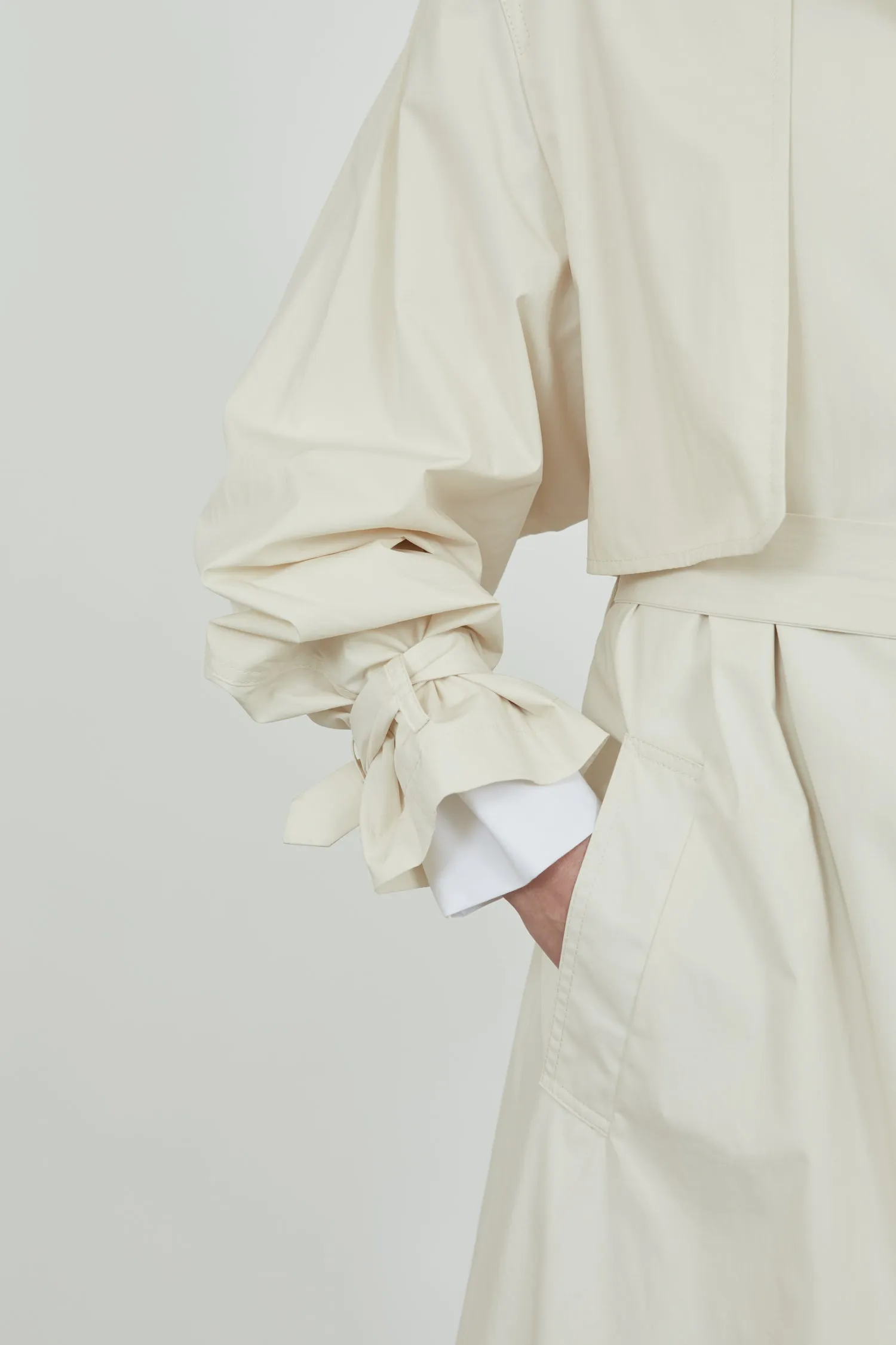 Evelyn coat | Off white - Water repellent cotton