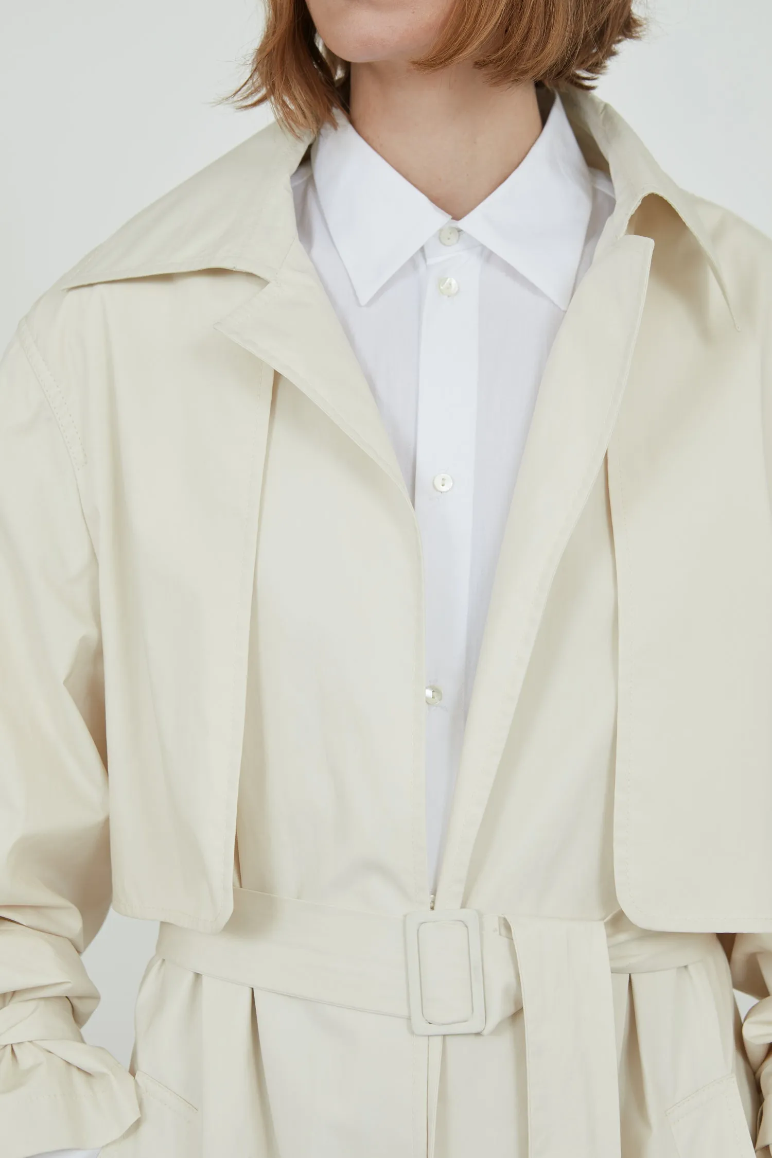 Evelyn coat | Off white - Water repellent cotton