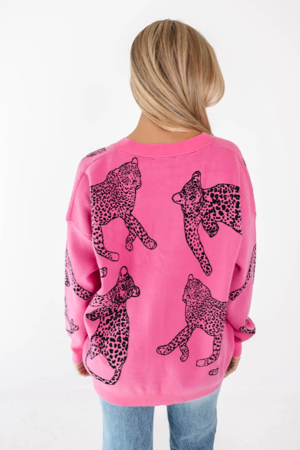 Feline Fierce Cardigan - Pink