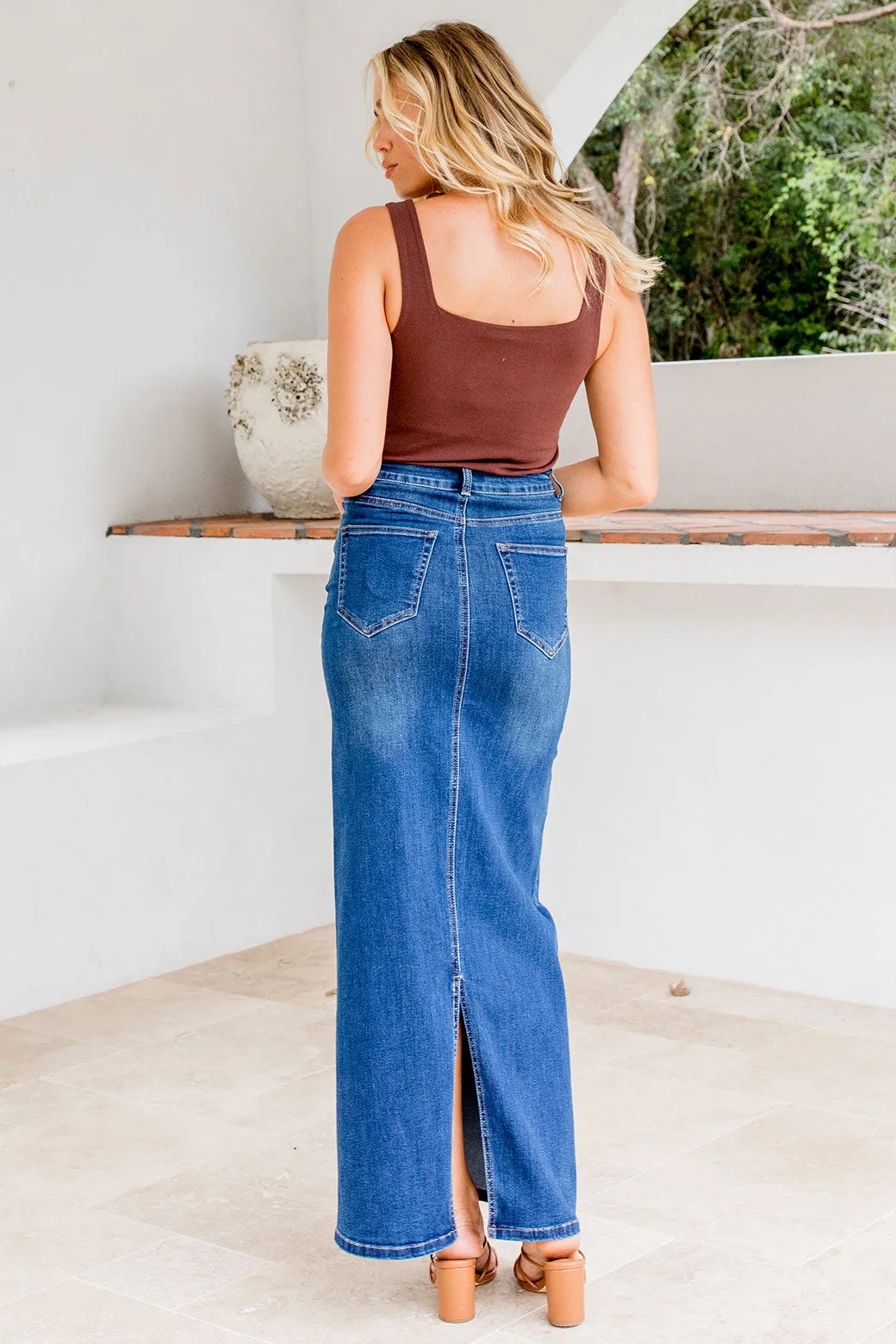 FINAL SALE | Alana Denim Maxi Skirt Indigo Wash