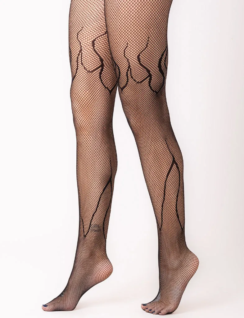 FLAME FISHNETS - BLACK