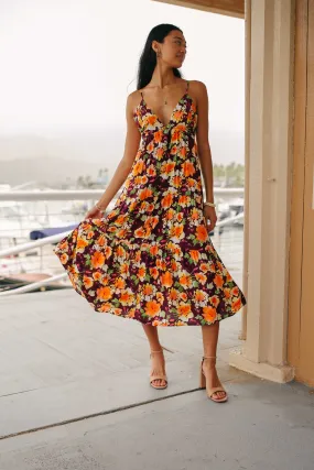 Floral Tiered Midi Dress