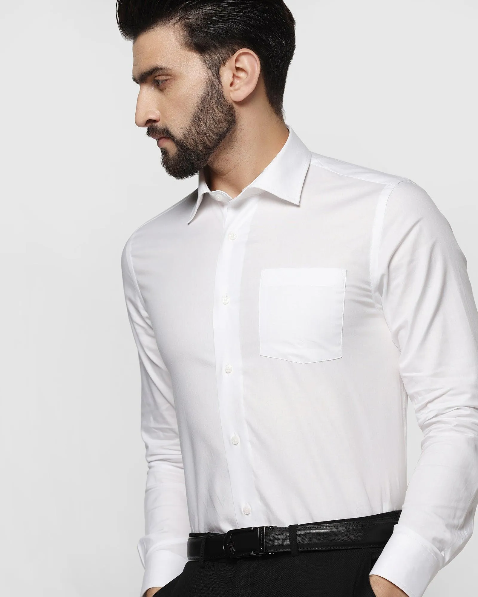 Formal White Solid Shirt - Otto