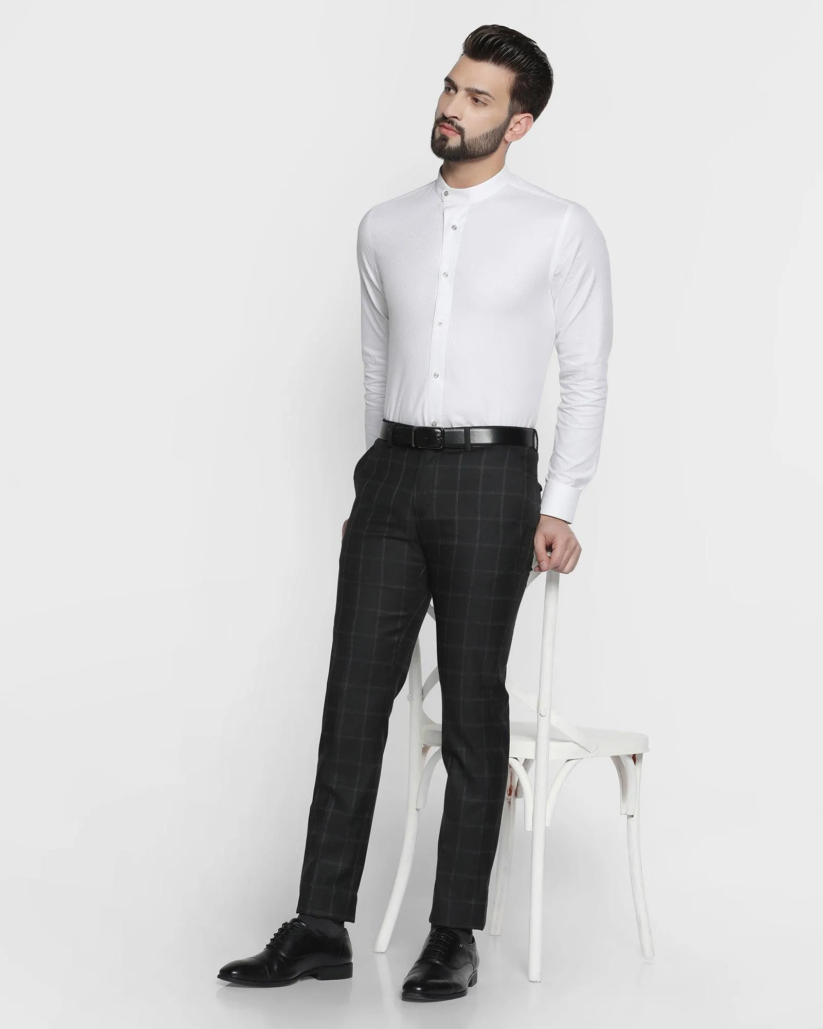 Formal White Textured Shirt - Chris