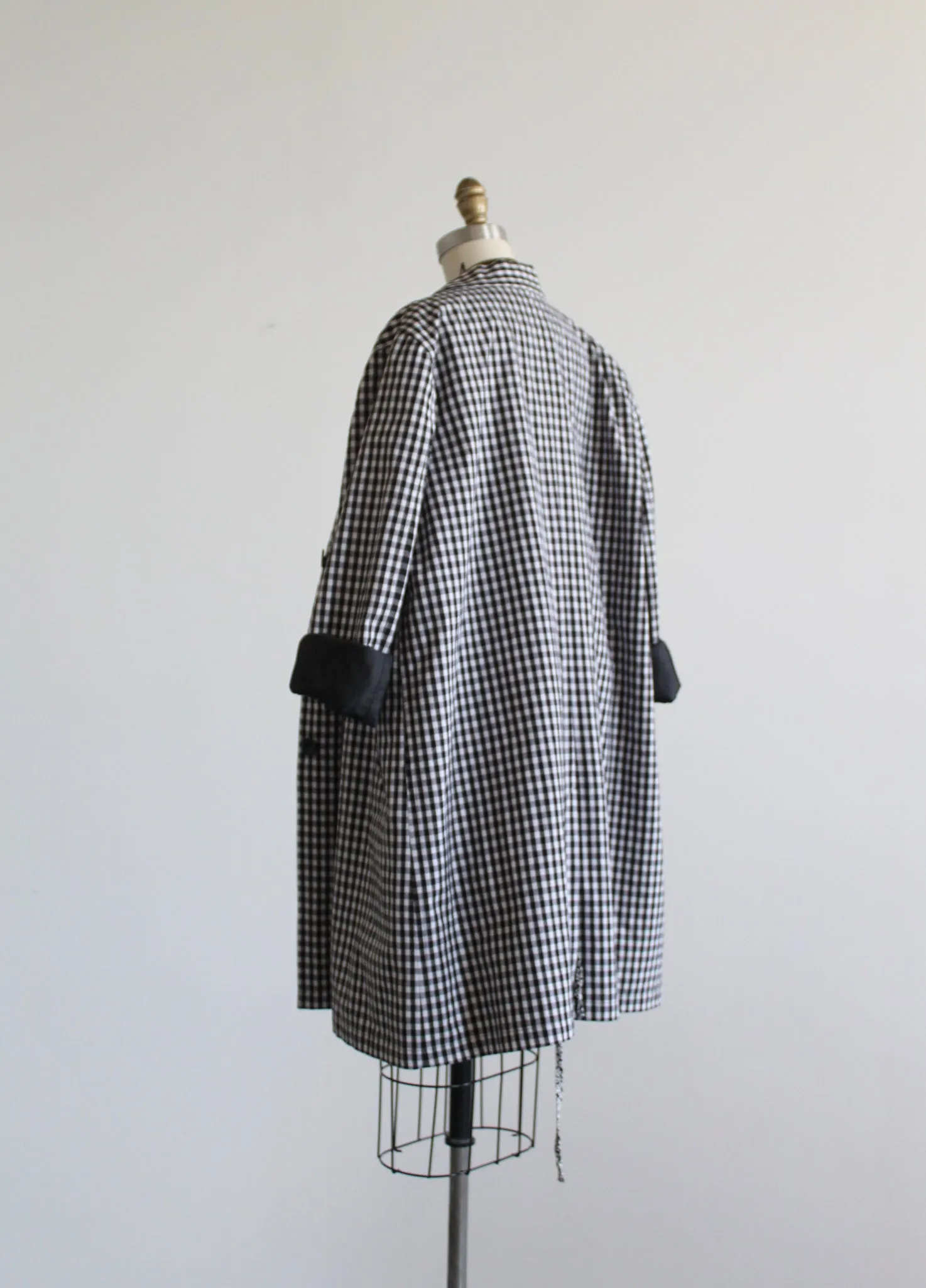 gingham cotton trench coat