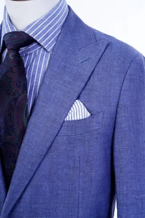 Giovanni Blue Herringbone Linen Suit