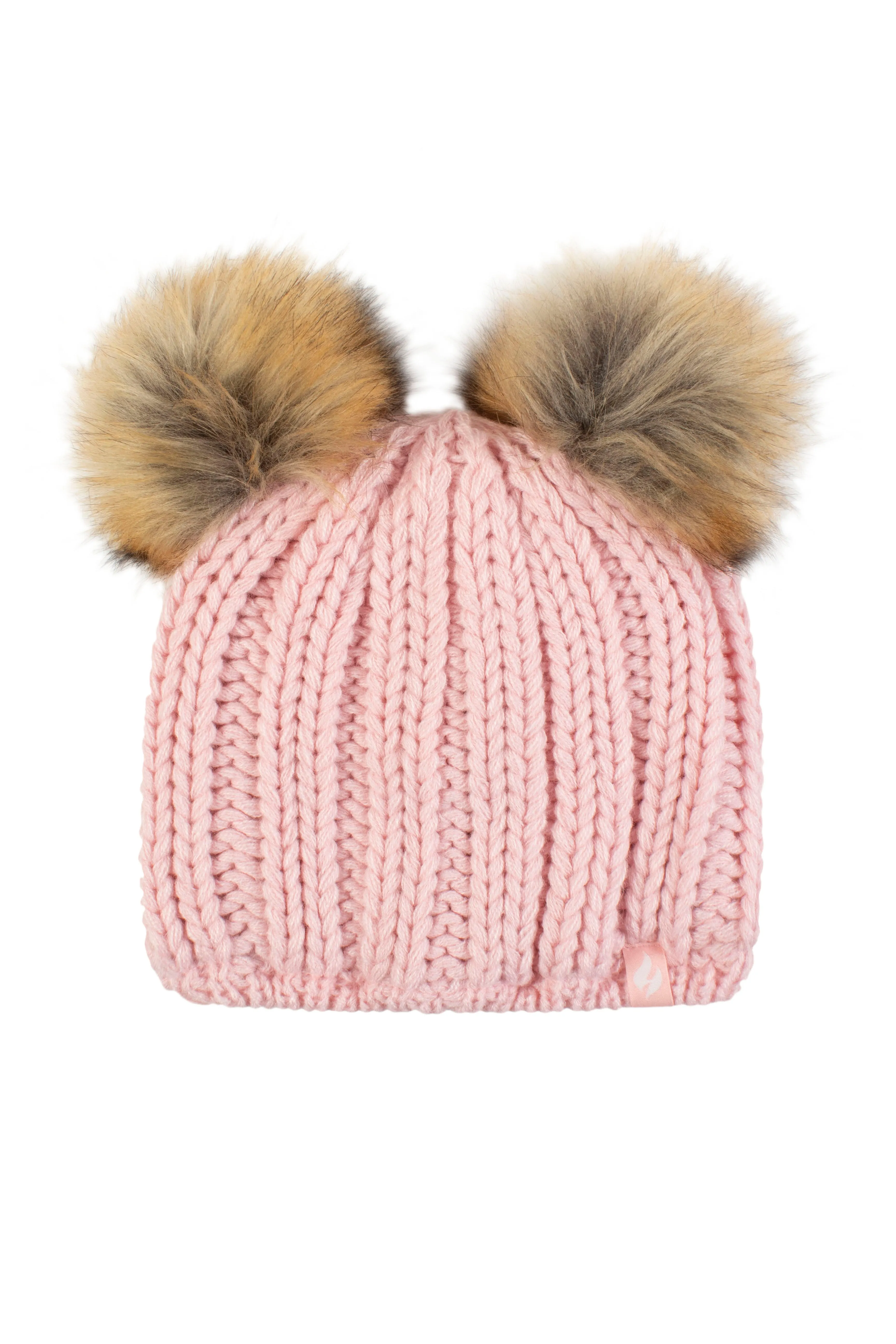 Girls Crystal Mountain Hat with Two Pom Poms