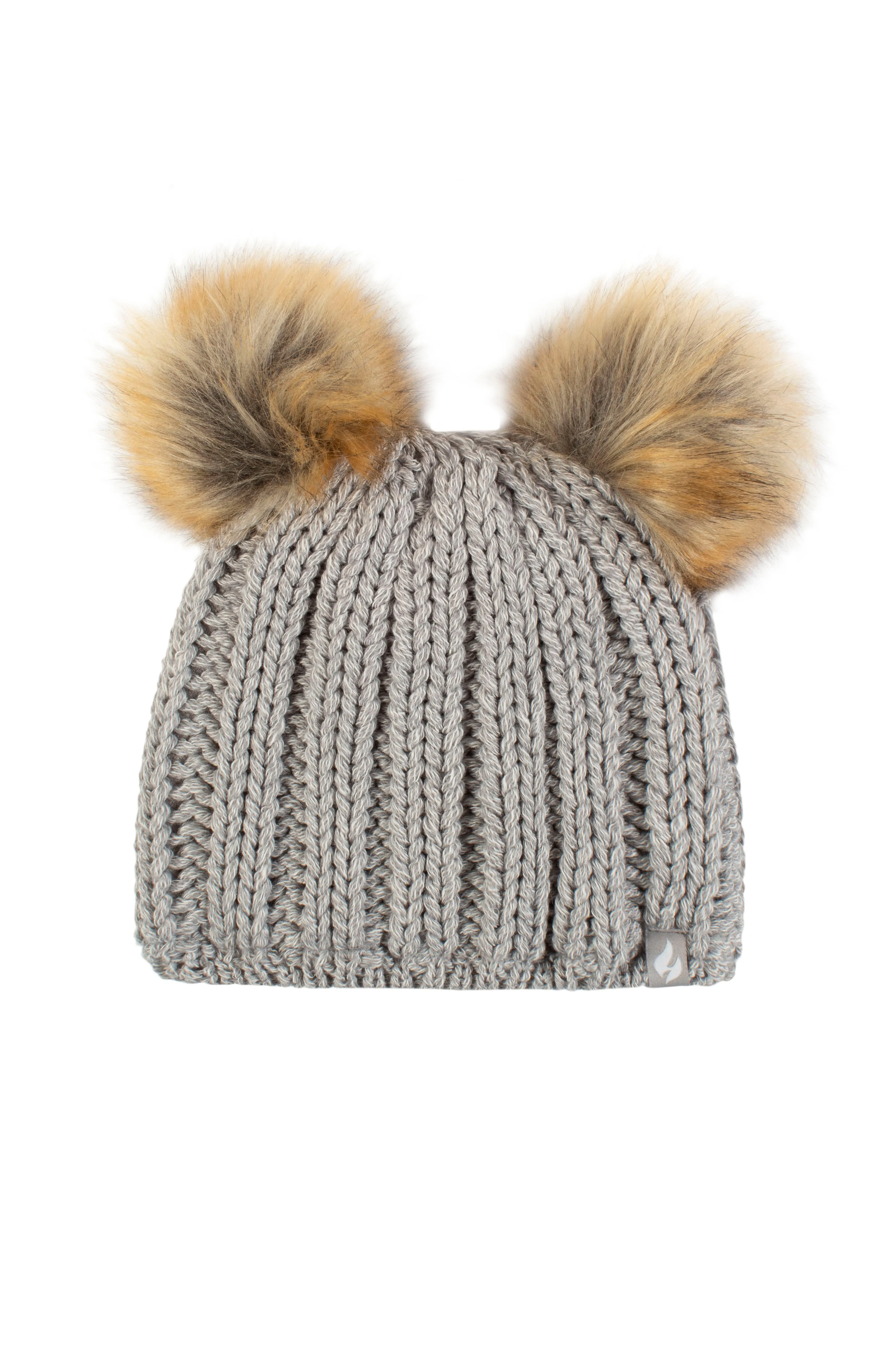 Girls Crystal Mountain Hat with Two Pom Poms