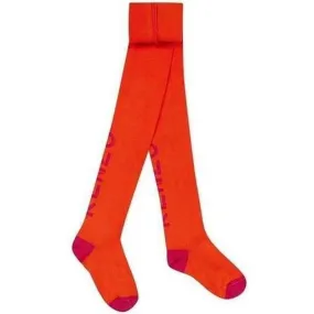 Girls Orange & Pink Sport Line Tights