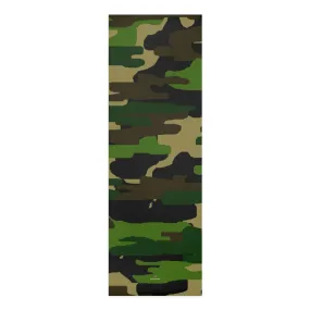 Green Camo Foam Yoga Mat, Camouflage Military Printed Lightweight 0.25" thick Mat - Printed in USA (Size: 24″x72")