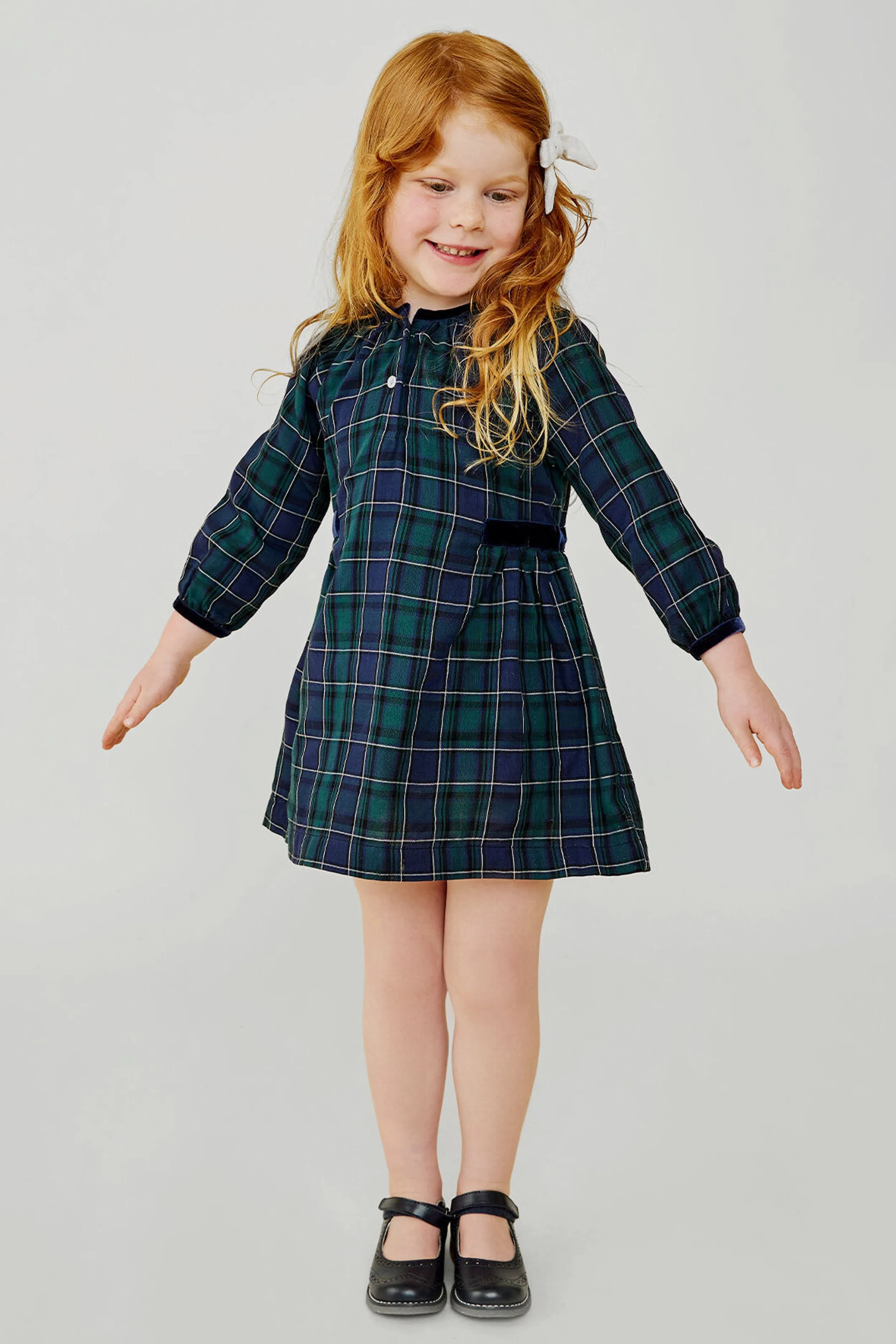 Green Plaid Elizabeth Dress