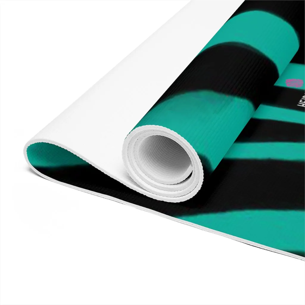 Green Zebra Foam Yoga Mat, Animal Print Wild & Fun Lightweight 0.25" thick Mat - Printed in USA (Size: 24″x72")