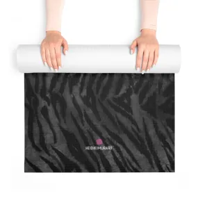 Grey Tiger Foam Yoga Mat, Tiger Stripes Animal Print Best Lightweight 0.25" Thick Mat - Printed in USA (Size: 24″x72")