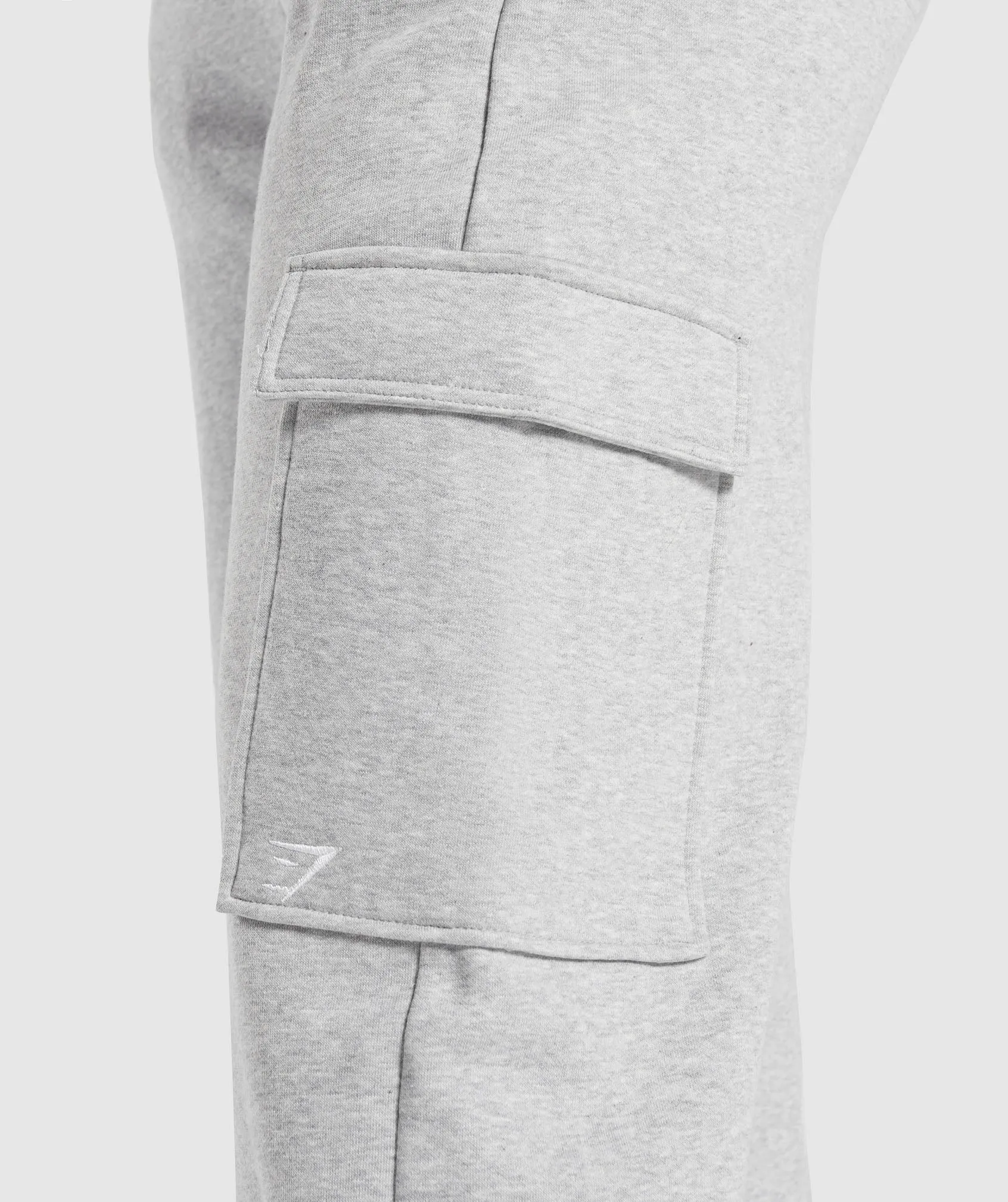 Gymshark Fleece Cargo Pants - Light Grey Marl