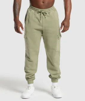 Gymshark Premium Legacy Cargo Pants - Natural Sage Green