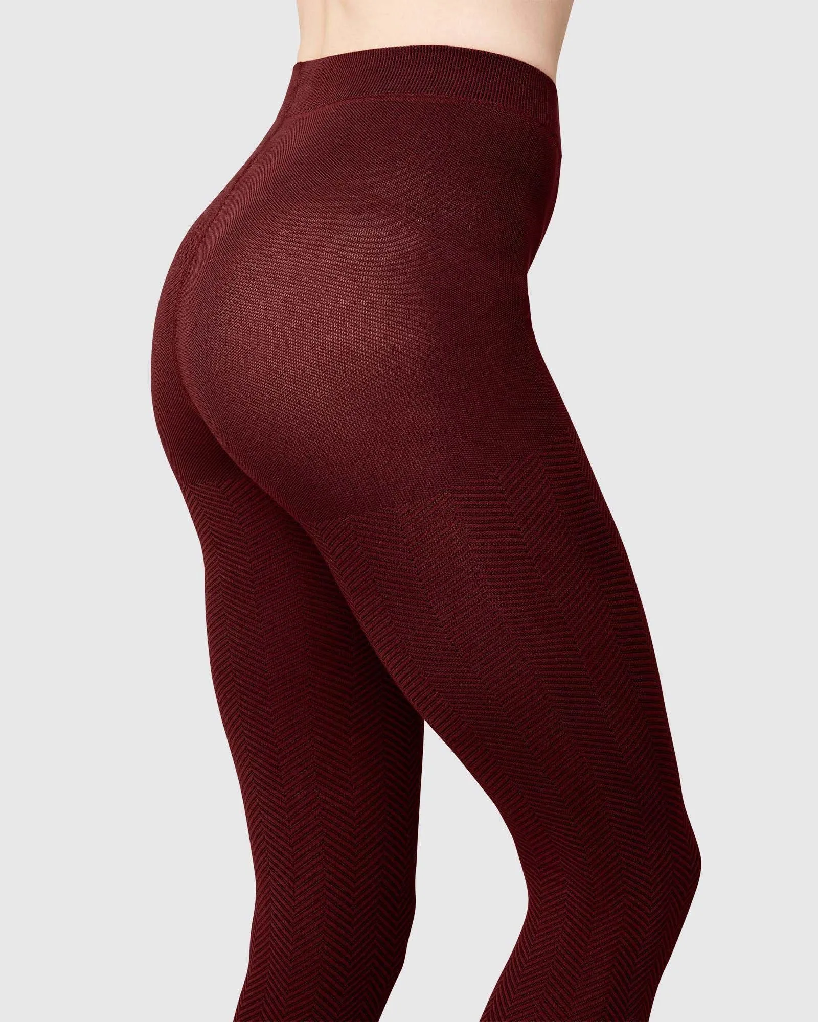 Hedda Chevron Tights Wine