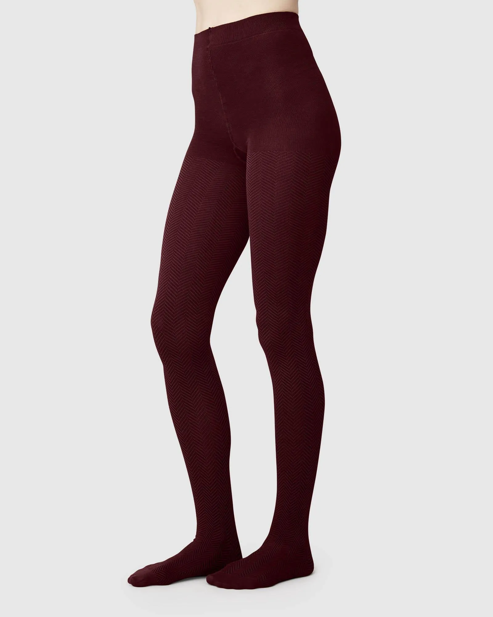 Hedda Chevron Tights Wine