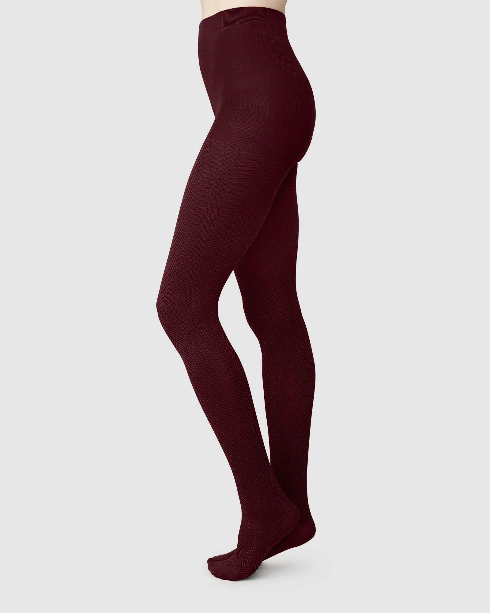 Hedda Chevron Tights Wine