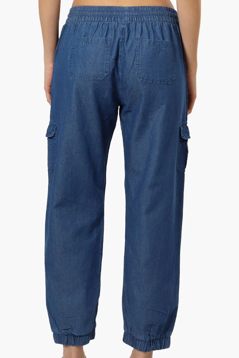 Helium Denim Cargo Jogger Pants - Blue